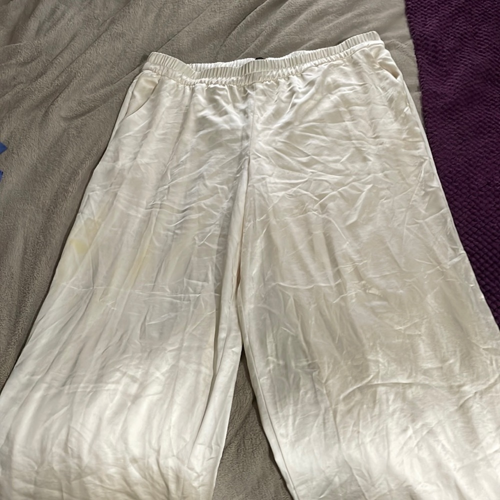Express silk wide leg trousers